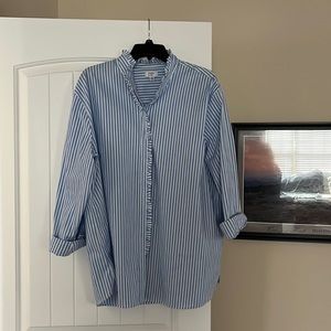 Almost New button down shirt with ruffle